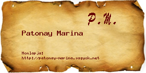 Patonay Marina névjegykártya